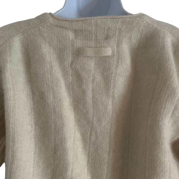 woods & gray women’s sweater size M lambwool angora blend knit cream long sleeve - Picture 10 of 11